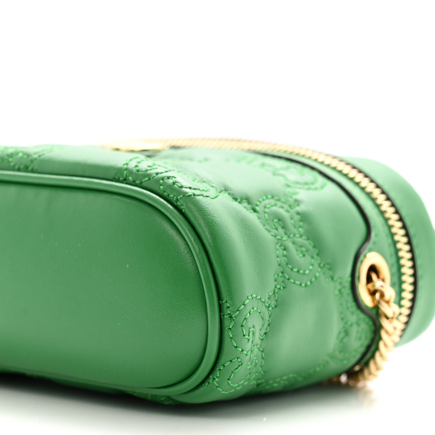 Calfskin GG Matelasse Mini Top Handle Bag Spring Green