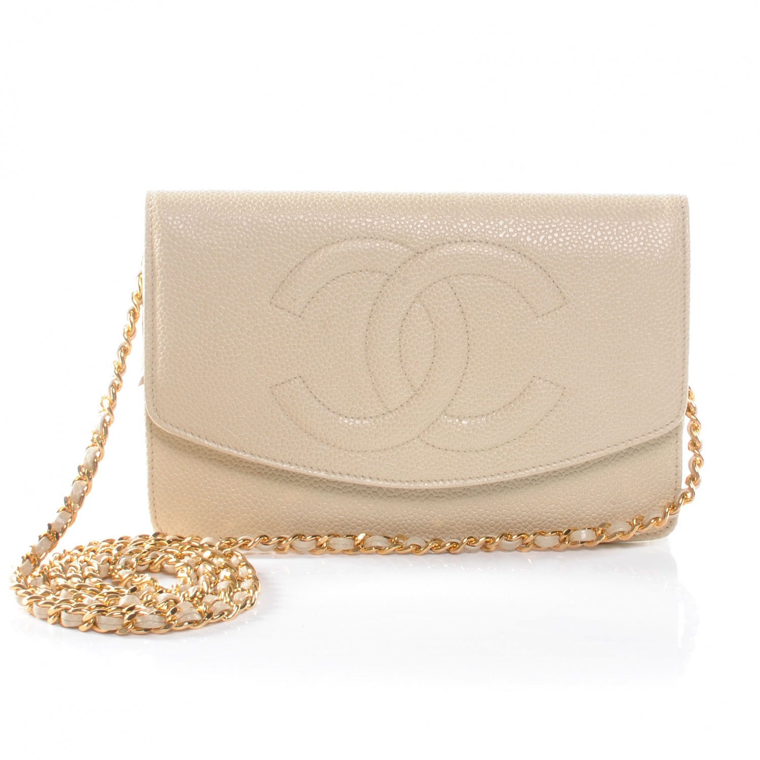 Chanel Caviar Wallet on Chain WOC Beige 1 of 7
