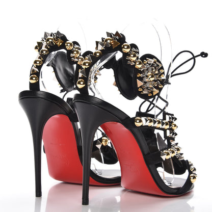 Christian Louboutin Shiny Nappa Studded Kaleikita 100 Sandals 38.5 Black 4 of 7