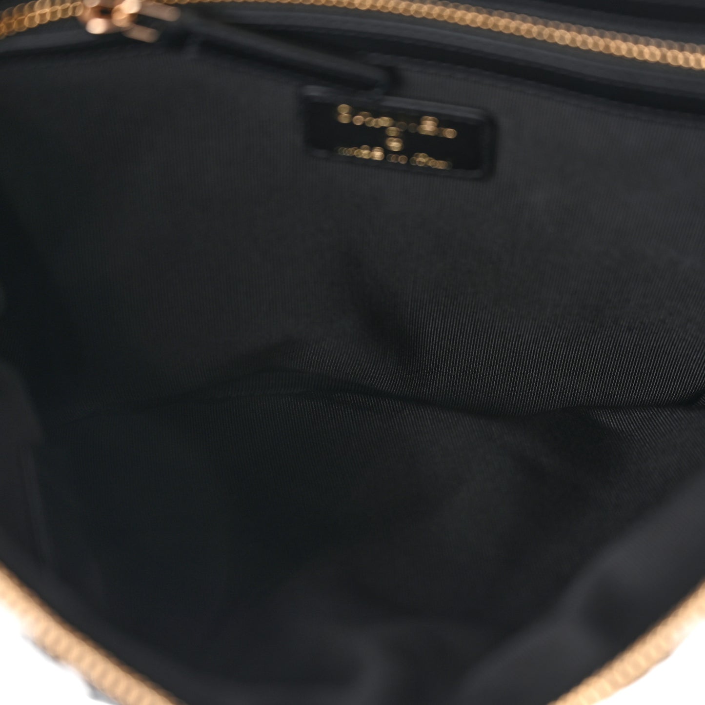 Tweed Quilted Medium Cosmetic Pouch Black Ecru White