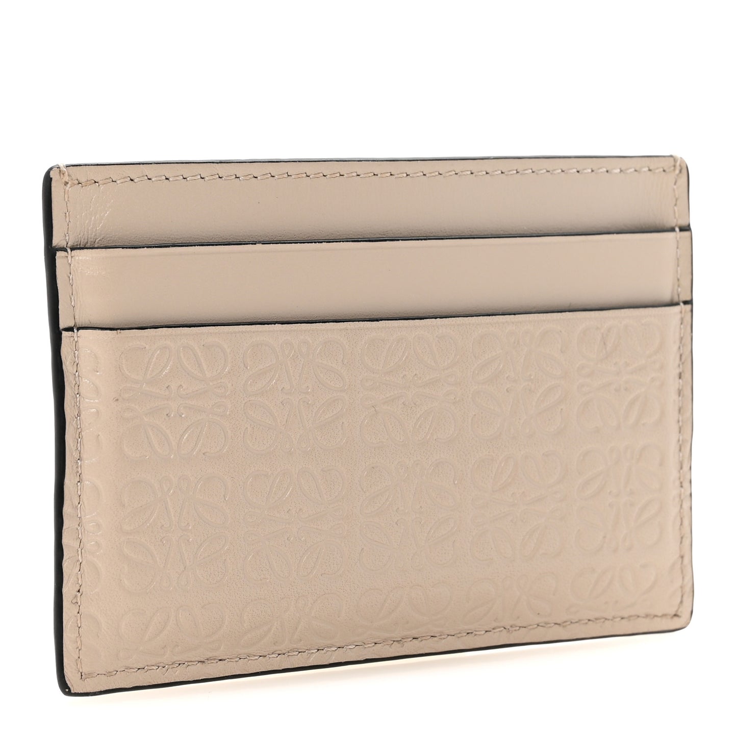 Calfskin Embossed Anagram Cardholder Light Oat