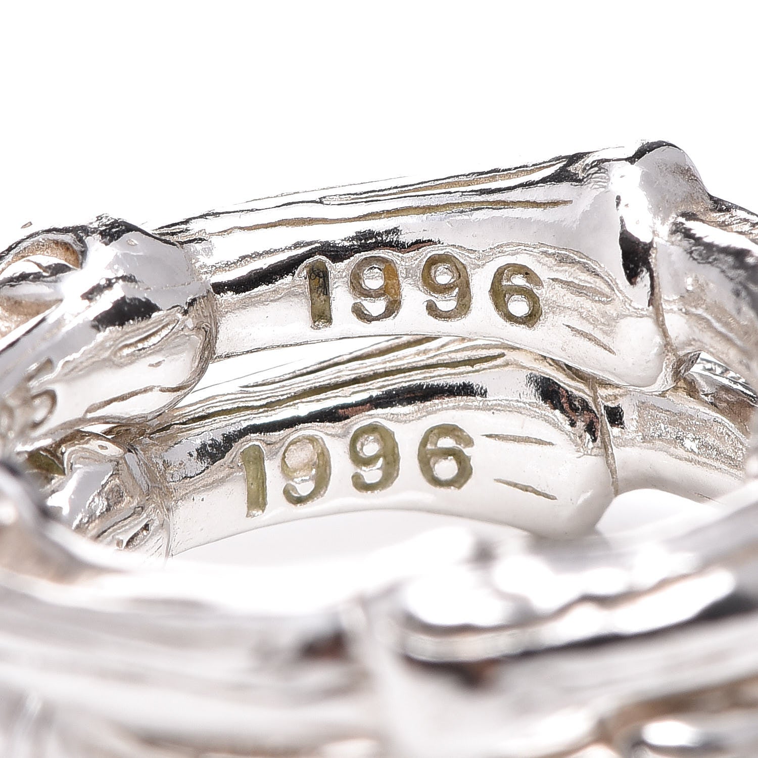 Tiffany Sterling Silver Bamboo Set of 2 Stackable Rings 43 2.75 7 of 8