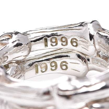 Tiffany Sterling Silver Bamboo Set of 2 Stackable Rings 43 2.75 7 of 8