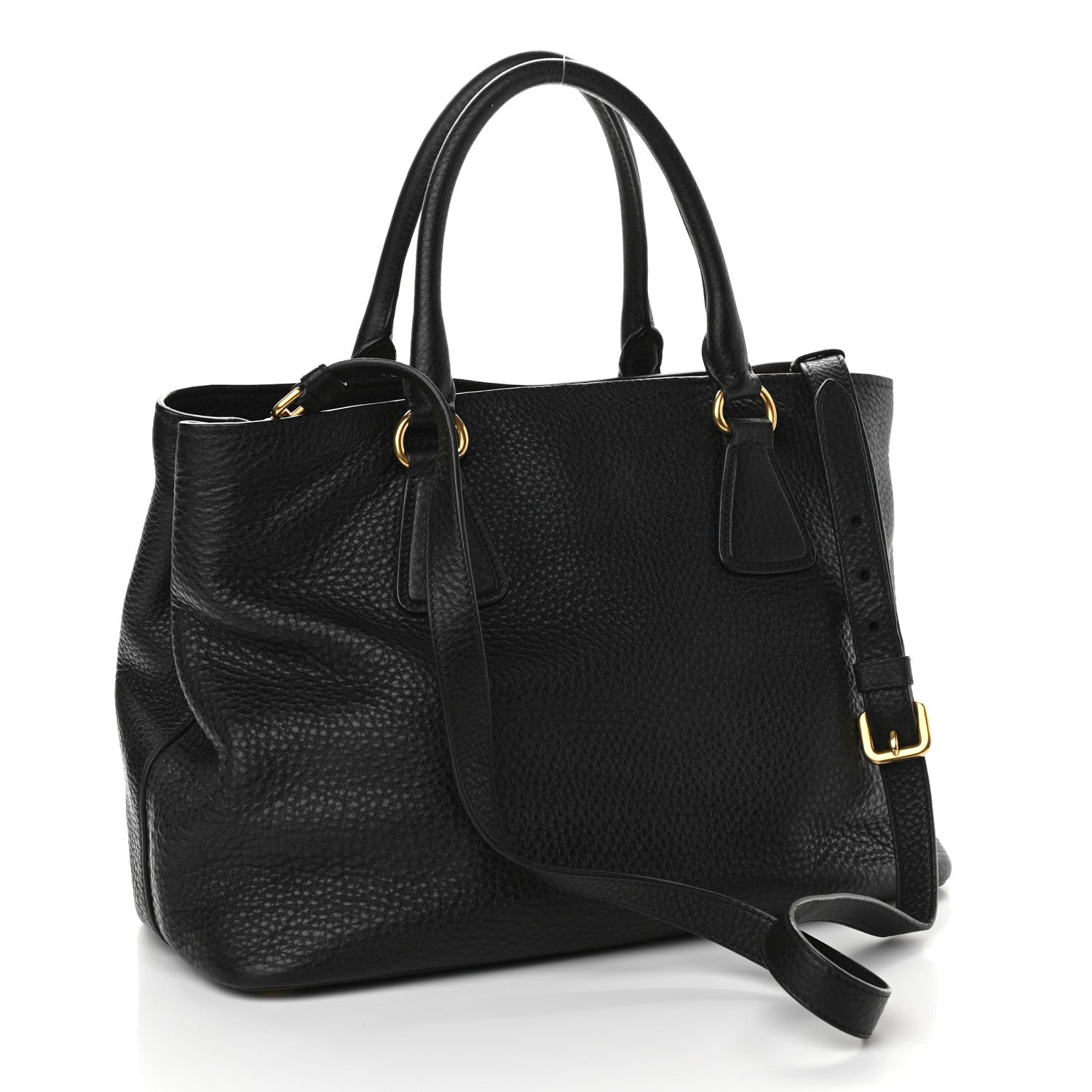 Prada Vitello Daino Tote Black 2 of 8
