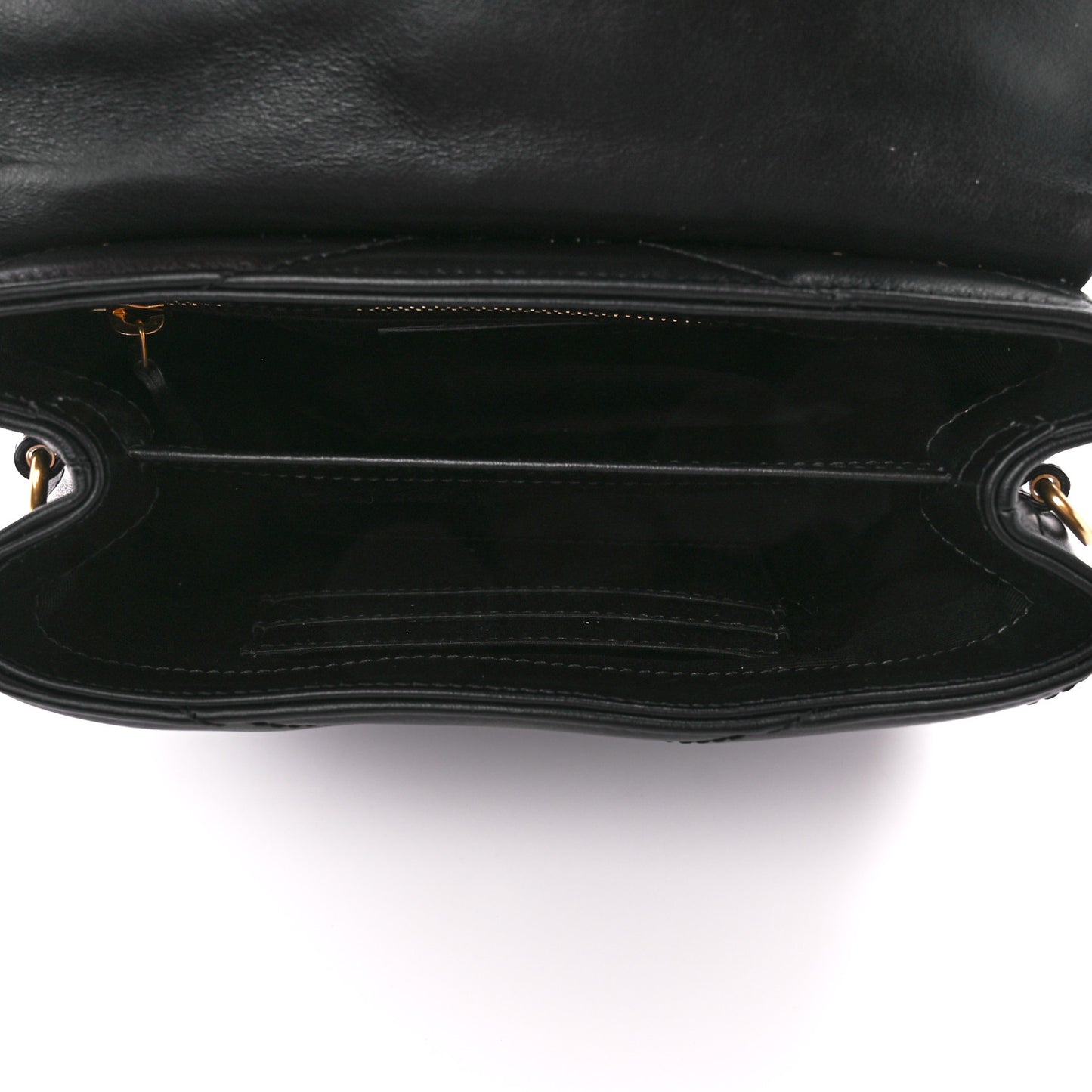 Calfskin Y Quilted Monogram Toy Loulou Crossbody Bag Black
