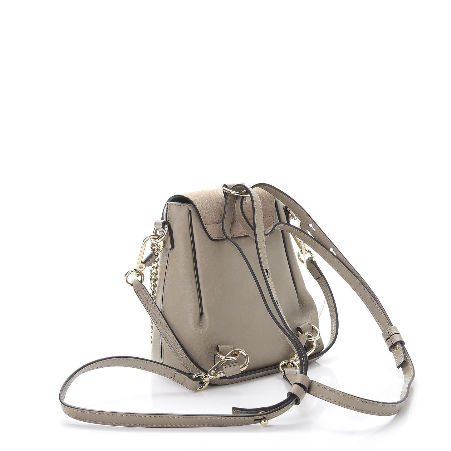 Suede Calfskin Mini Faye Backpack Motty Grey