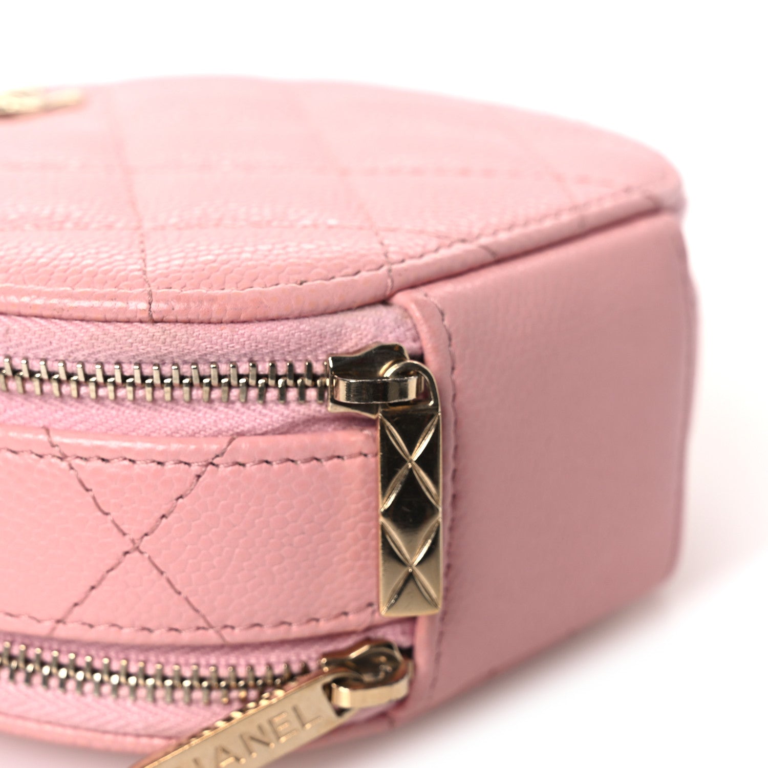 Chanel Caviar Quilted Round Handle With Care Vanity With Chain Pink 13 of 13