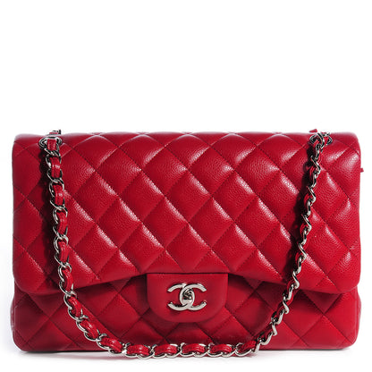 Chanel Caviar Jumbo Double Flap Dark Red 1 of 8