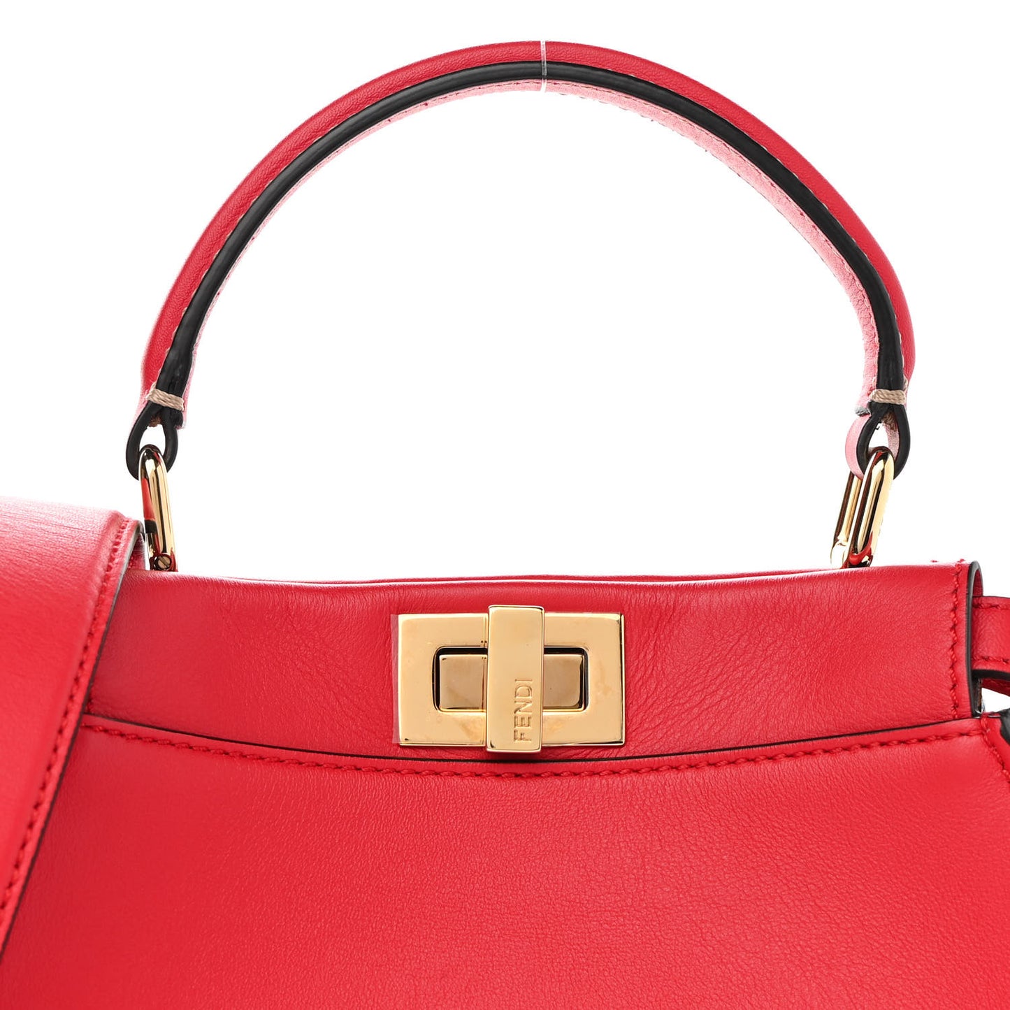 Vitello Seta Nabuk Pequin Mini Peekaboo Iconic Satchel Rosso Cardinale Tobacco Moro