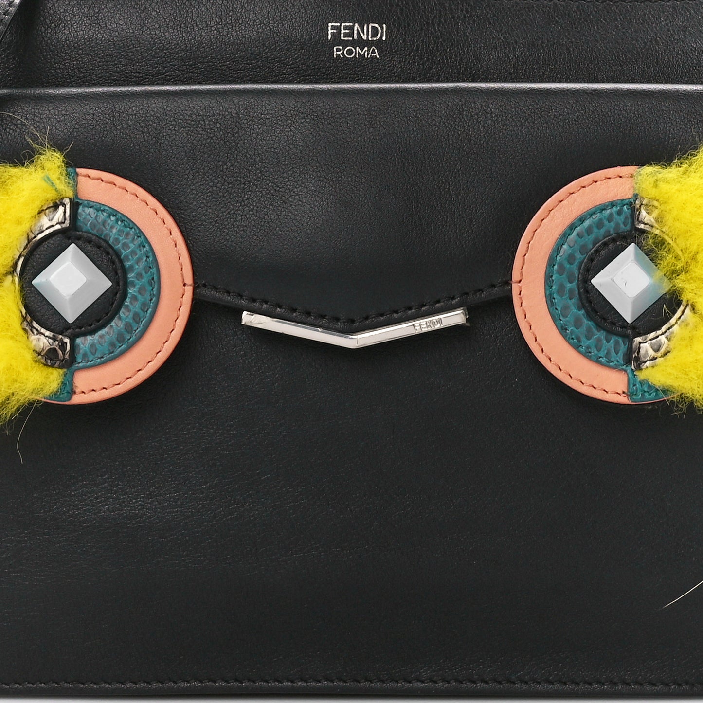 Vitello Dolce Fox Elaphe Ayers Hypnoteyes Min 2Jours Pouch Black Giallo Multicolor