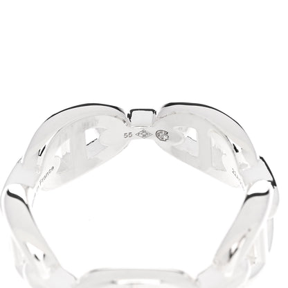 Hermes Sterling Silver PM Chaine d'Ancre Enchainee Band Ring 55 7.25 6 of 9