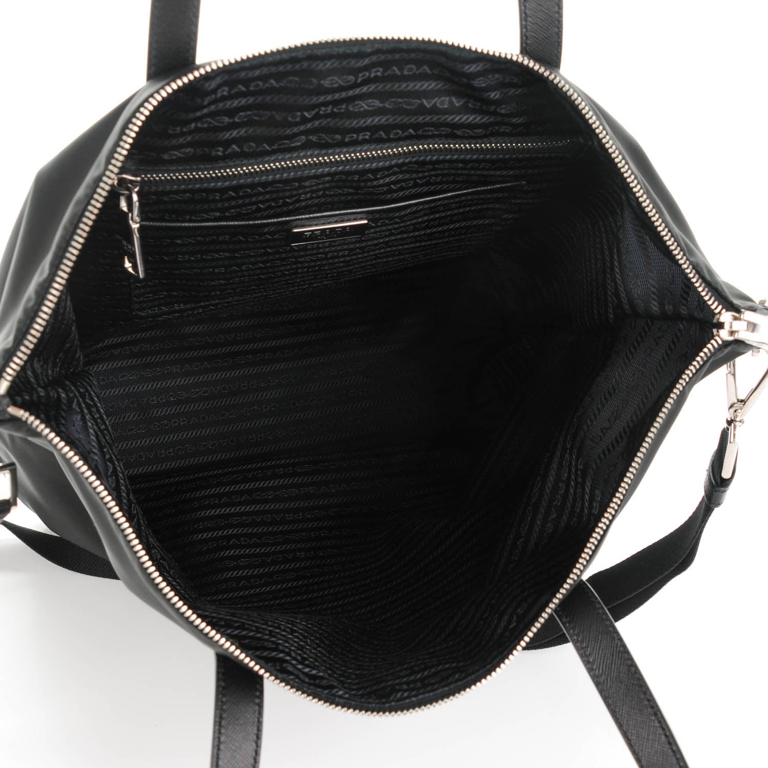 Prada Tessuto Nylon Saffiano Tote Nero Black 5 of 7