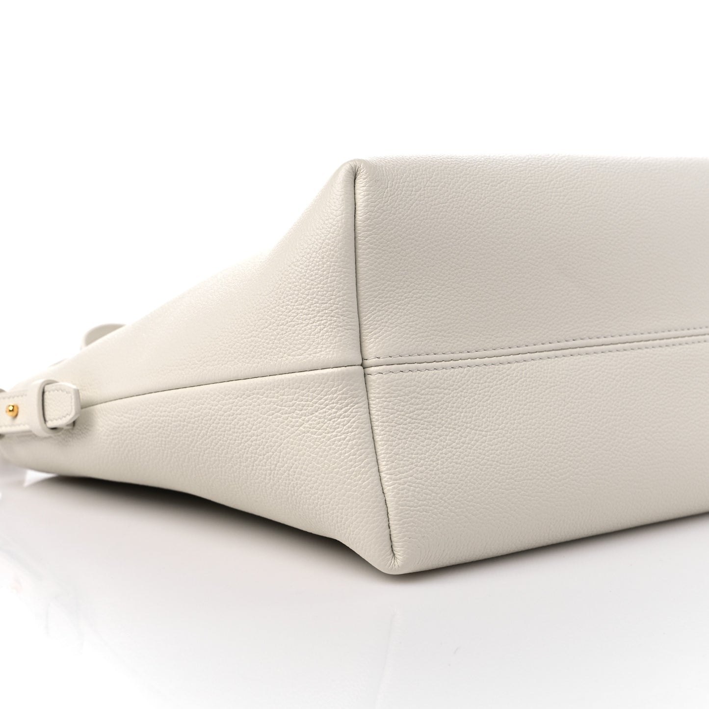 Grained Calfskin Mini TF East West Tote White