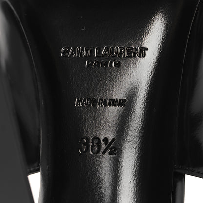 Saint Laurent Glazed Calfskin Lee Slingback Pumps 38.5 Black 8 of 10