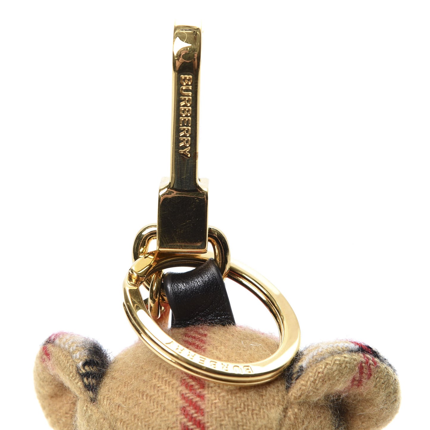 Cashmere Vintage Check Puffer Vest Thomas Bear Bag Charm Orange
