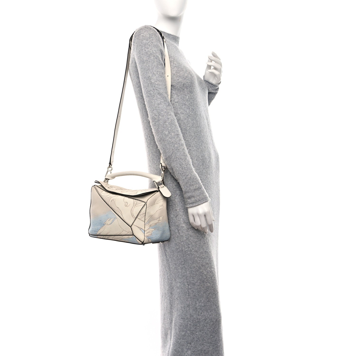 Loewe Grained Calfskin Faces Puzzle Bag Soft White 2 of 9