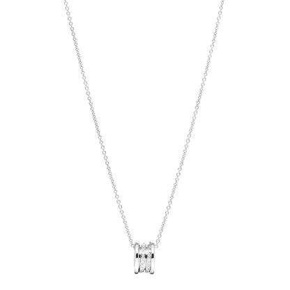 Bulgari 18K White Gold Diamond B.Zero1 Pave Pendant Necklace 1 of 5