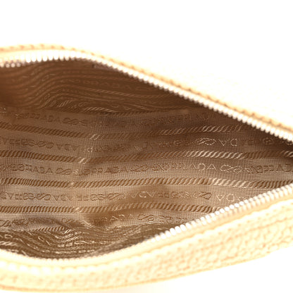 Prada Yarn Raffia Effect Crochet Triangle Shoulder Bag Naturale 5 of 9