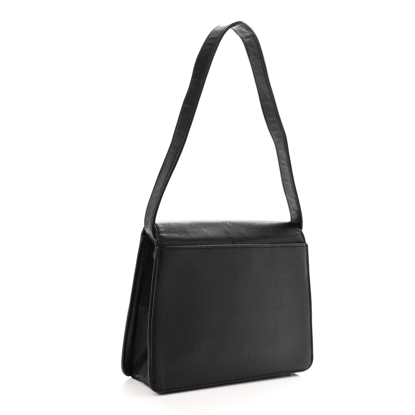 Caviar Flap Shoulder Bag Black