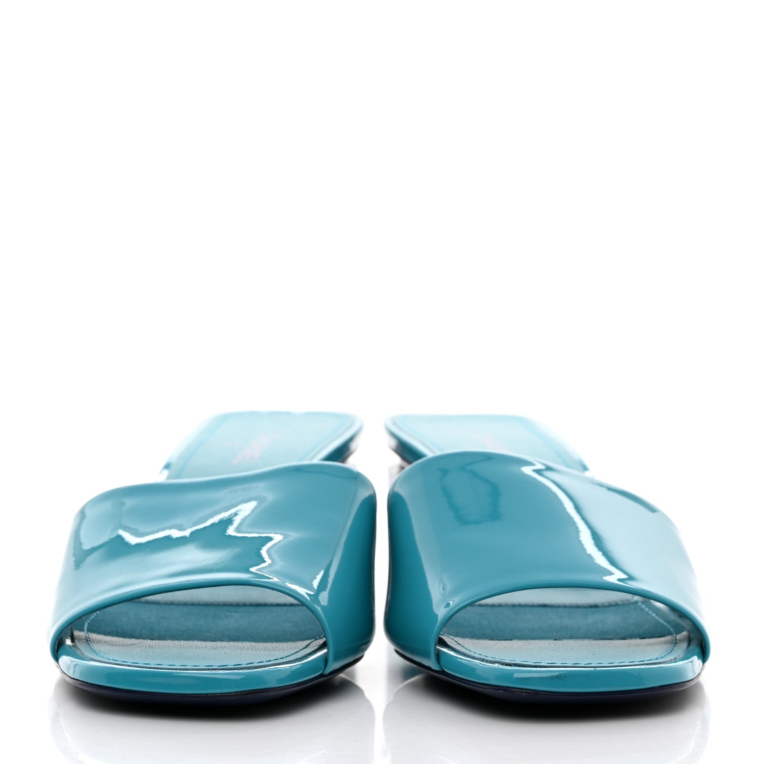 Chanel Patent Calfskin CC Mules 39.5 Turquoise 2 of 8