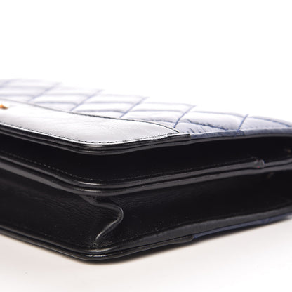 Chanel Aged Calfskin Quilted Gabrielle Wallet On Chain WOC Navy Black 10 of 14