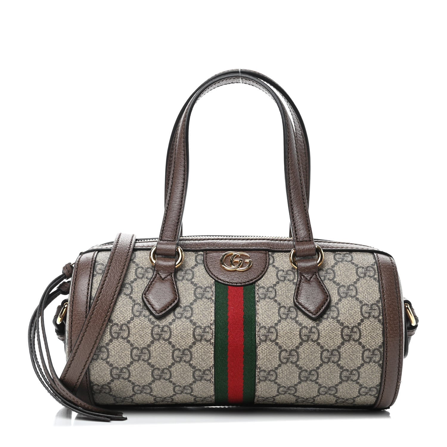 Gucci GG Supreme Monogram Web Small Ophidia Boston Bag Beige New Acero 1 of 4