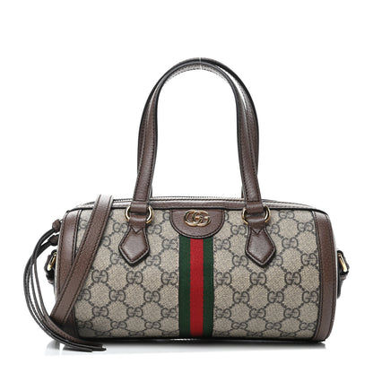 Gucci GG Supreme Monogram Web Small Ophidia Boston Bag Beige New Acero 1 of 4