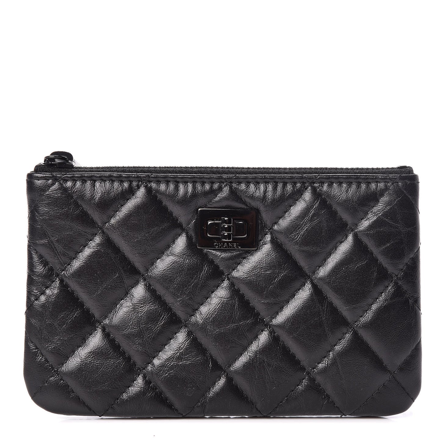 Aged Calfskin Quilted Small Reissue Cosmetic Case So Black