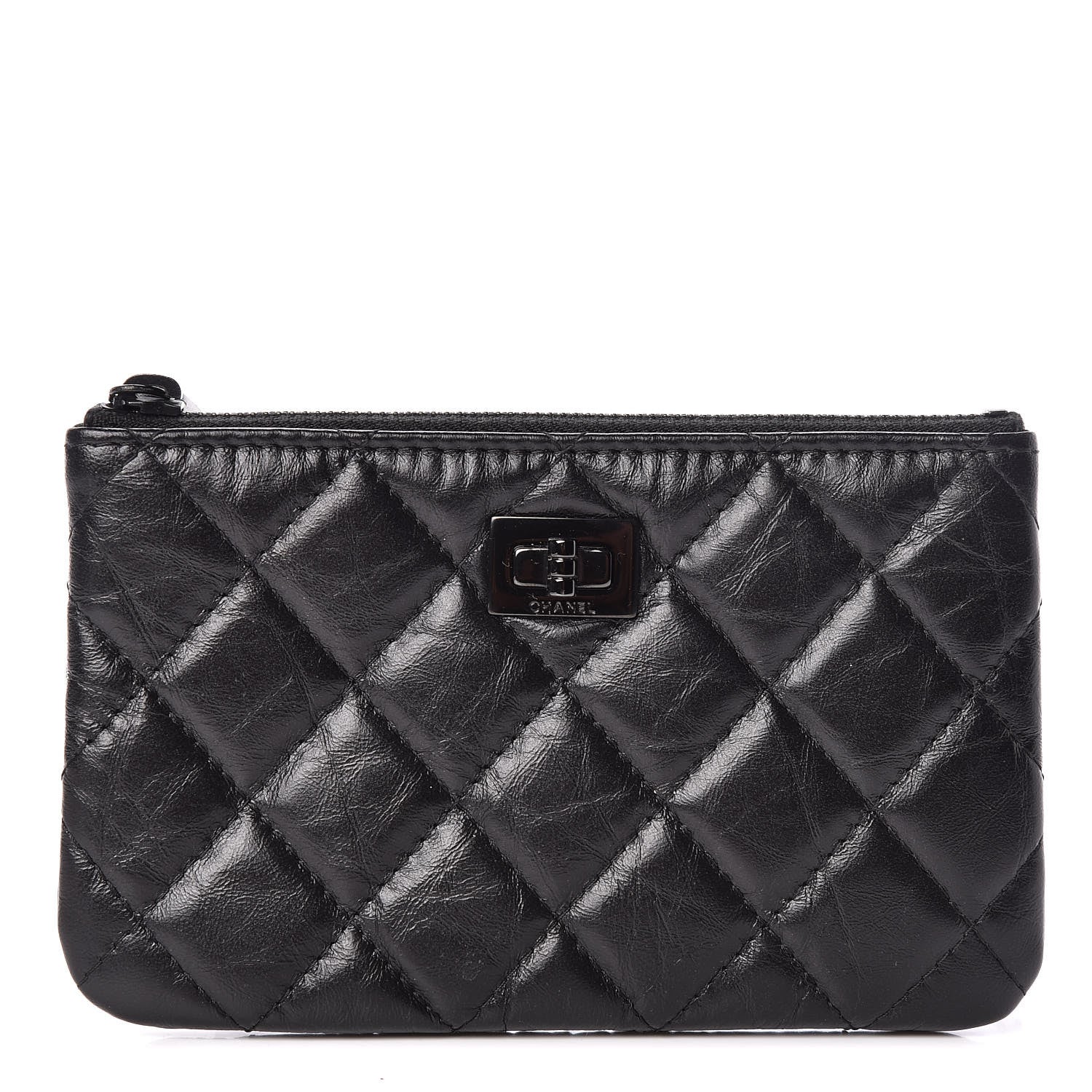 Chanel Aged Calfskin Quilted Small Reissue Cosmetic Case So Black 1 of 7