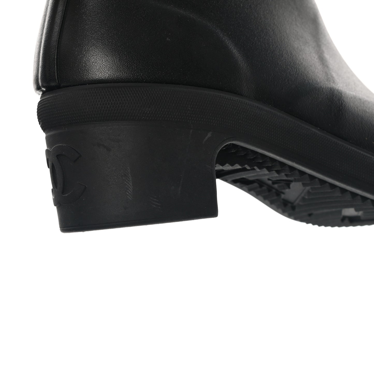 Rubber Logo Rain Boots 40 Black White