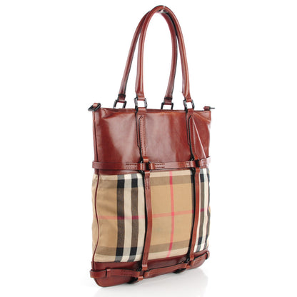 Burberry House Check Bridle Calfskin Tote Tan 3 of 8