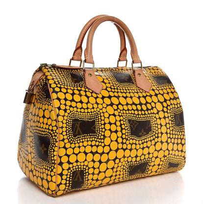 Louis Vuitton Monogram Kusama Town Speedy 30 Yellow 3 of 7