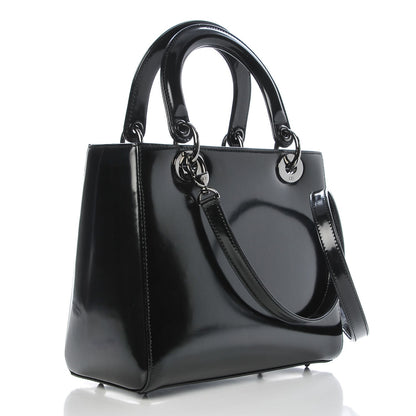 Christian Dior Glazed Calfskin Medium Lady Dior Black 3 of 8
