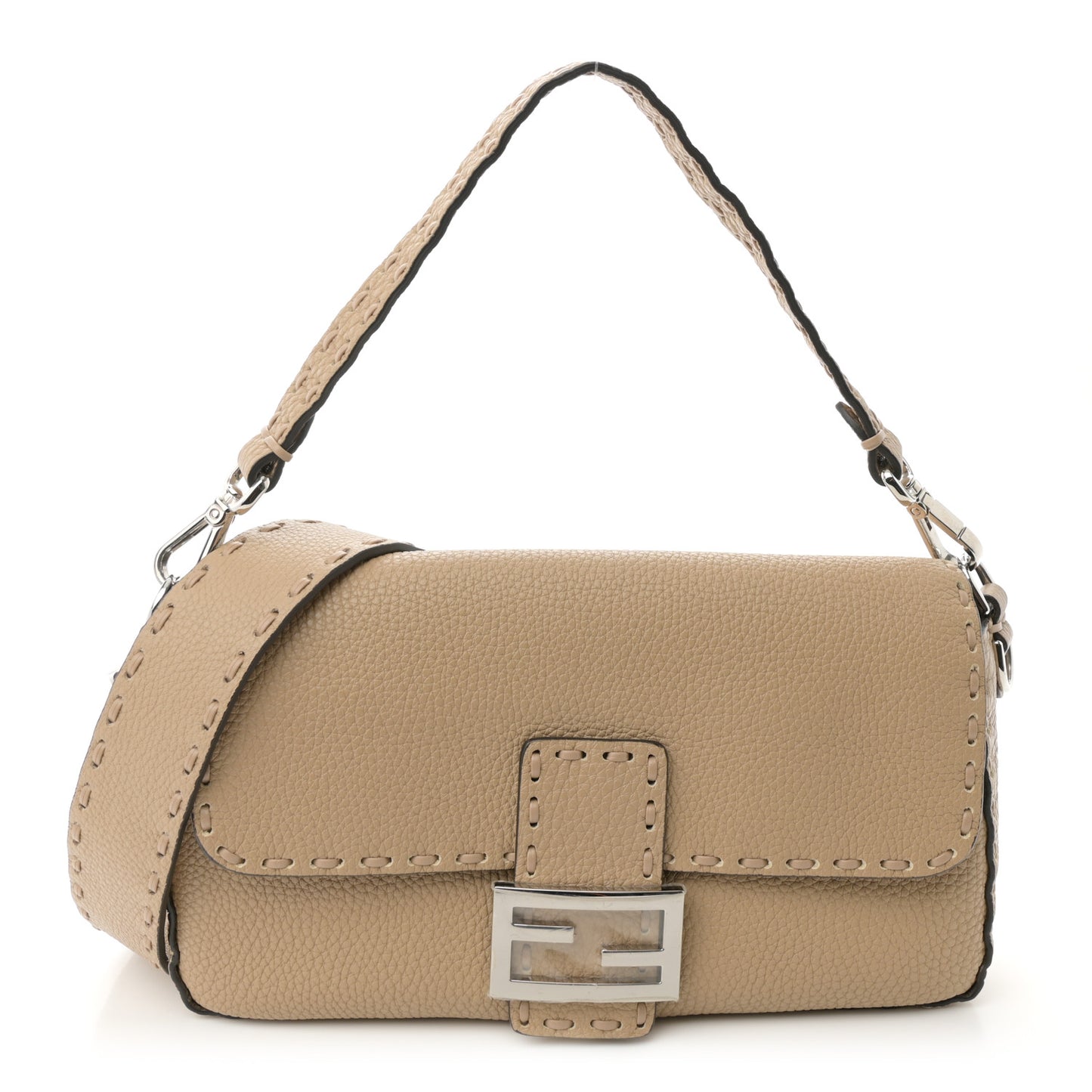 Cuoio Roma Sellerissima Nappa Sintetica Tape Stitch Baguette Beige