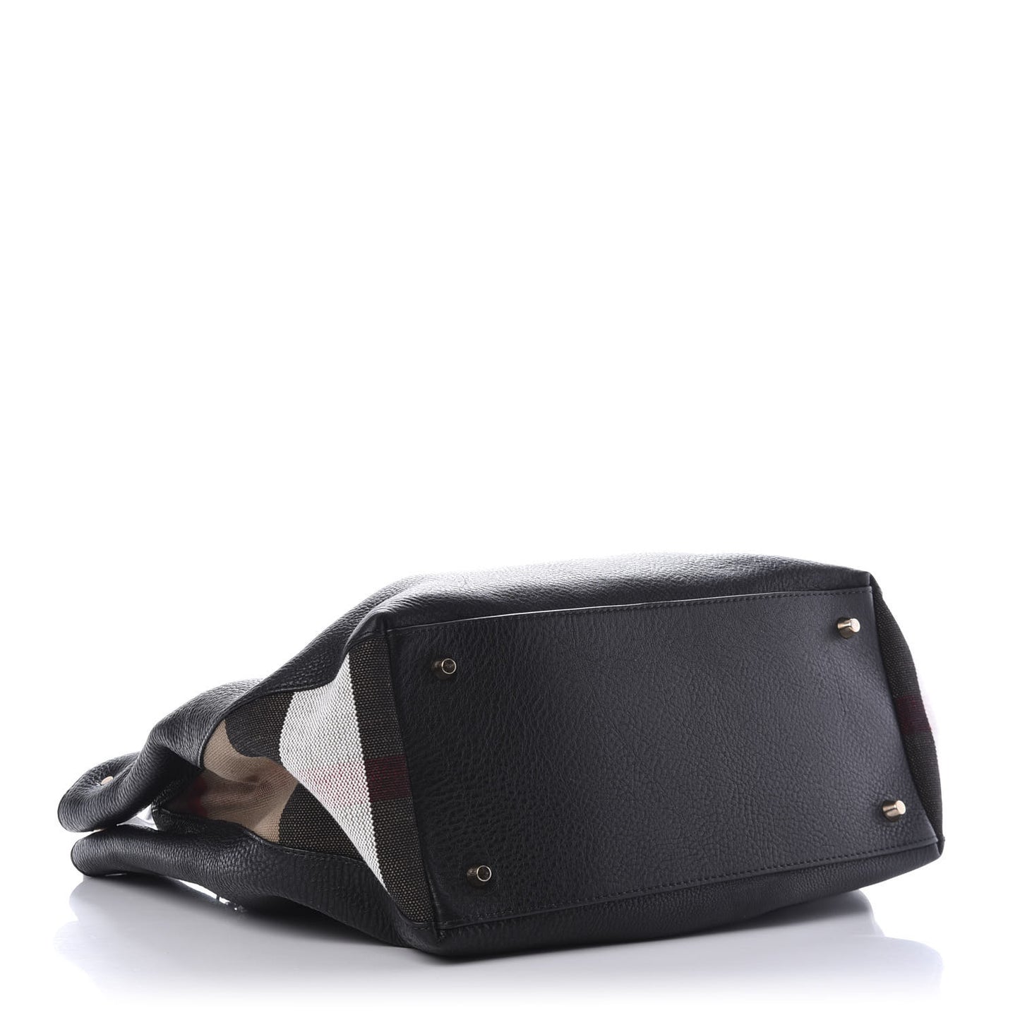 Grainy Calfskin House Check Medium Maidstone Black