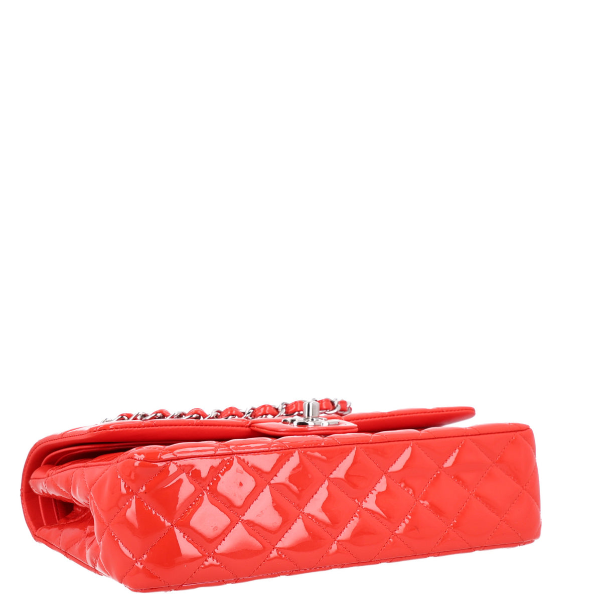 Chanel Patent Quilted Medium Double Flap Red 4 of 10