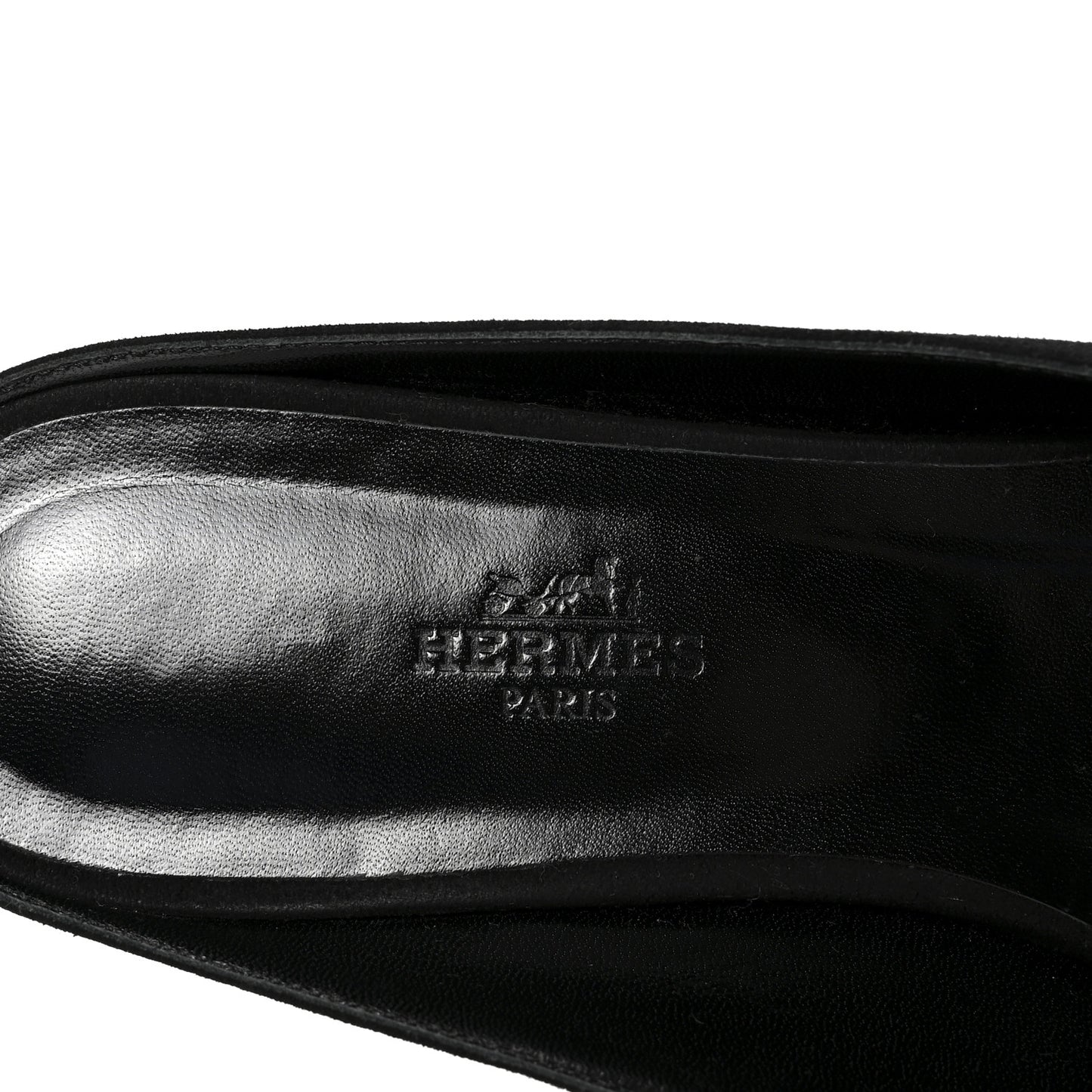 Suede Goatskin Crystal Roxane Mules 40 Gris Argente Black