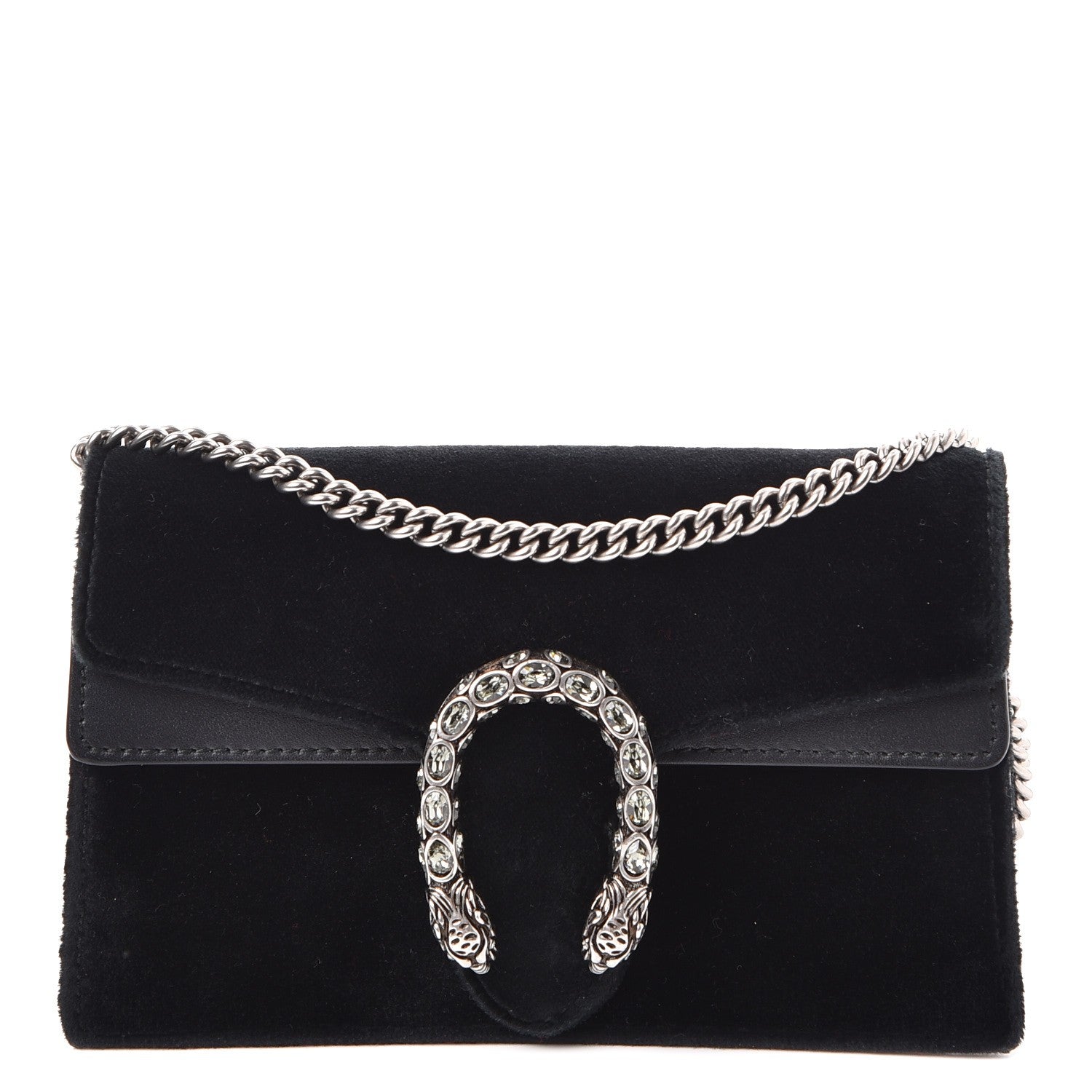 Gucci Velvet Super Mini Dionysus Shoulder Bag Black 1 of 7