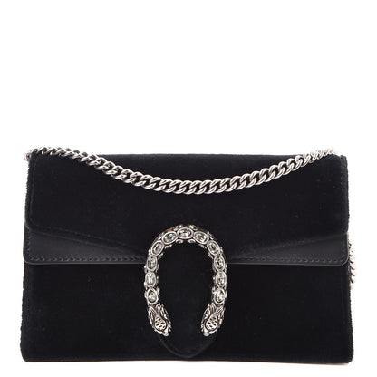 Gucci Velvet Super Mini Dionysus Shoulder Bag Black 1 of 7
