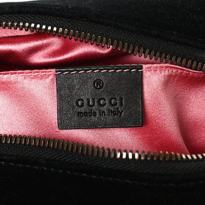 Gucci Velvet Matelasse Small GG Marmont Chain Shoulder Bag Black 6 of 11