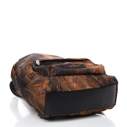 Givenchy Nylon Calfskin Peacock Print Backpack Brown 4 of 9