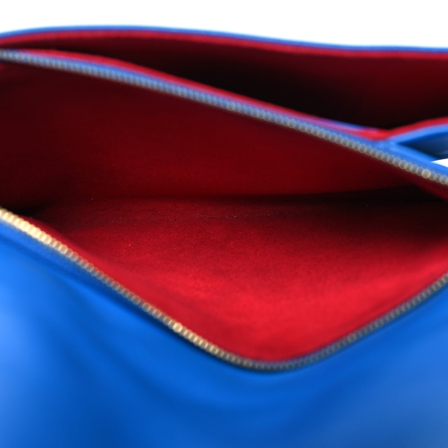 Lambskin Embossed Monogram Vuittamins Pochette Coussin Blue Red
