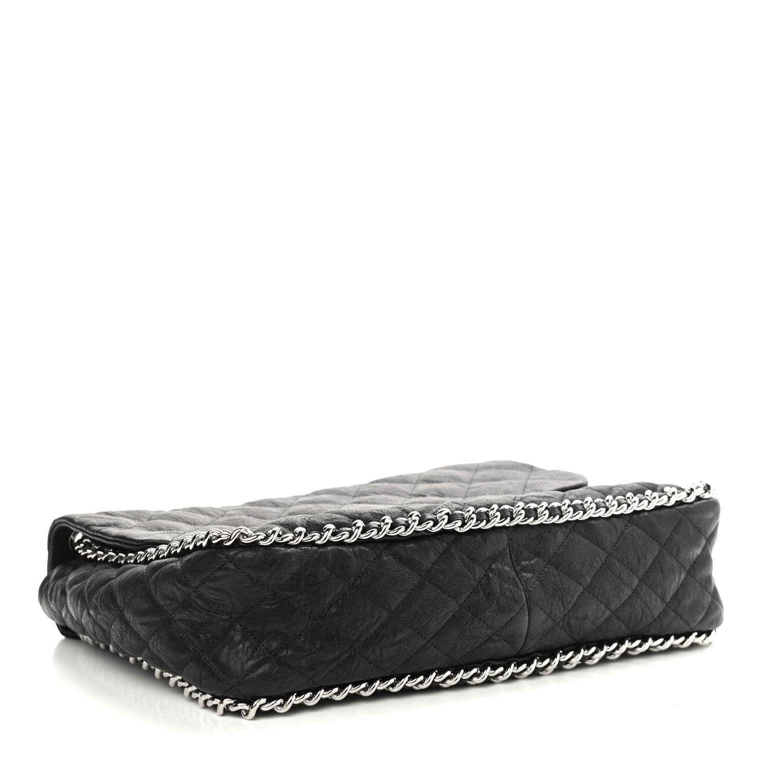 Chanel Washed Lambskin Quilted Maxi Chain Around Flap Black 4 of 10
