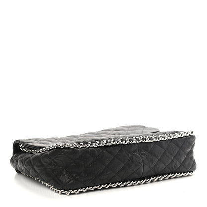 Chanel Washed Lambskin Quilted Maxi Chain Around Flap Black 4 of 10