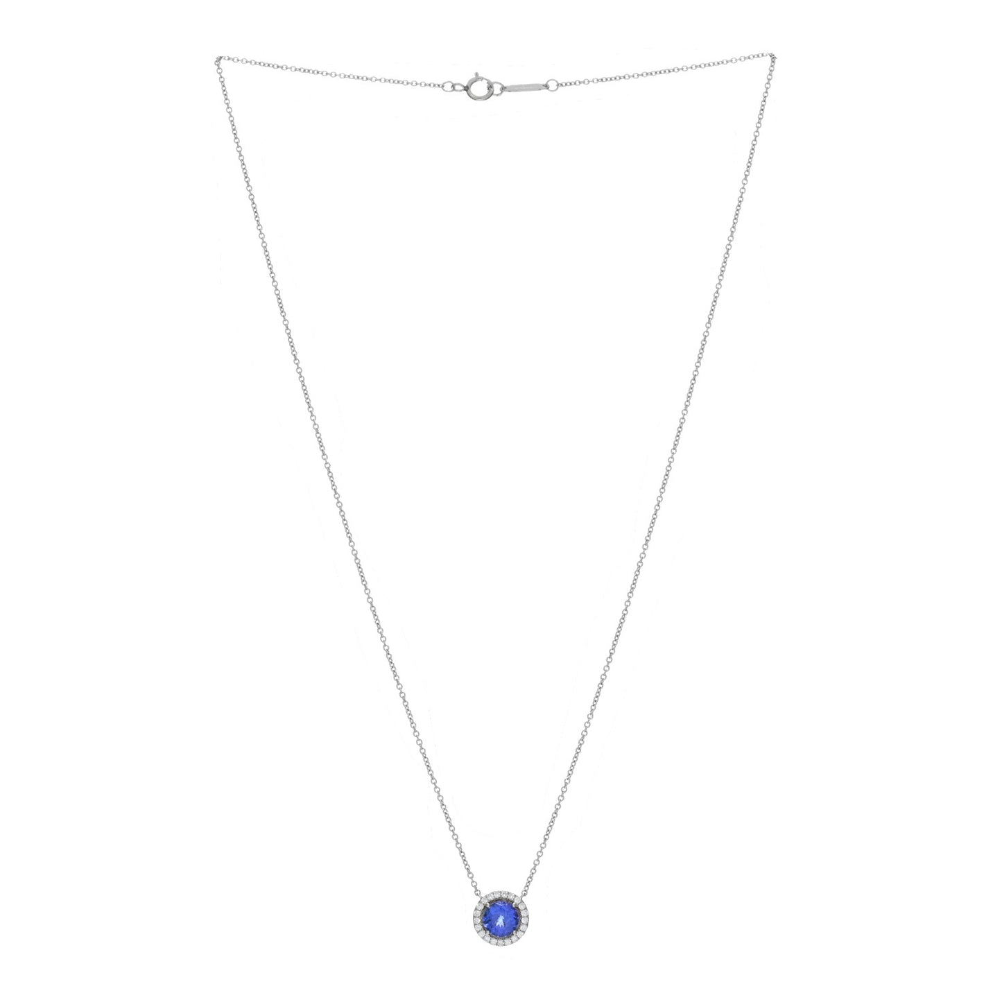 Platinum Diamond Tanzanite Soleste Pendant Necklace