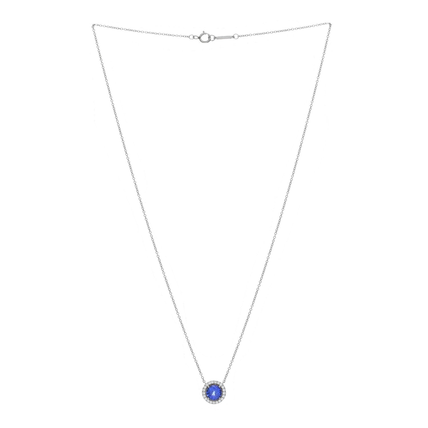 Tiffany Platinum Diamond Tanzanite Soleste Pendant Necklace 2 of 5