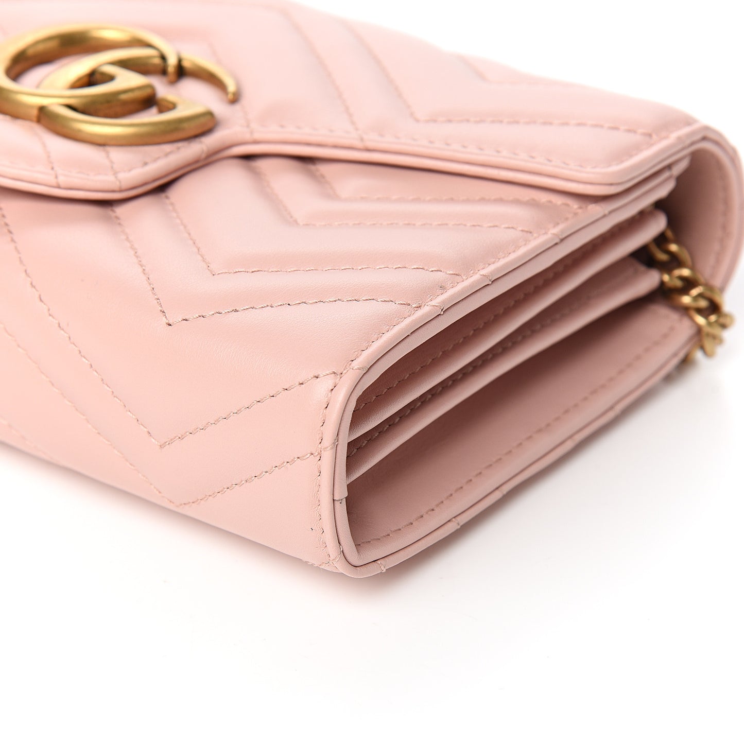 Calfskin Matelasse GG Marmont Chain Wallet Perfect Pink
