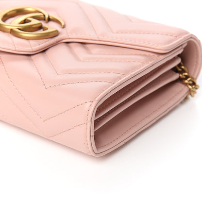 Gucci Calfskin Matelasse GG Marmont Chain Wallet Perfect Pink 16 of 18