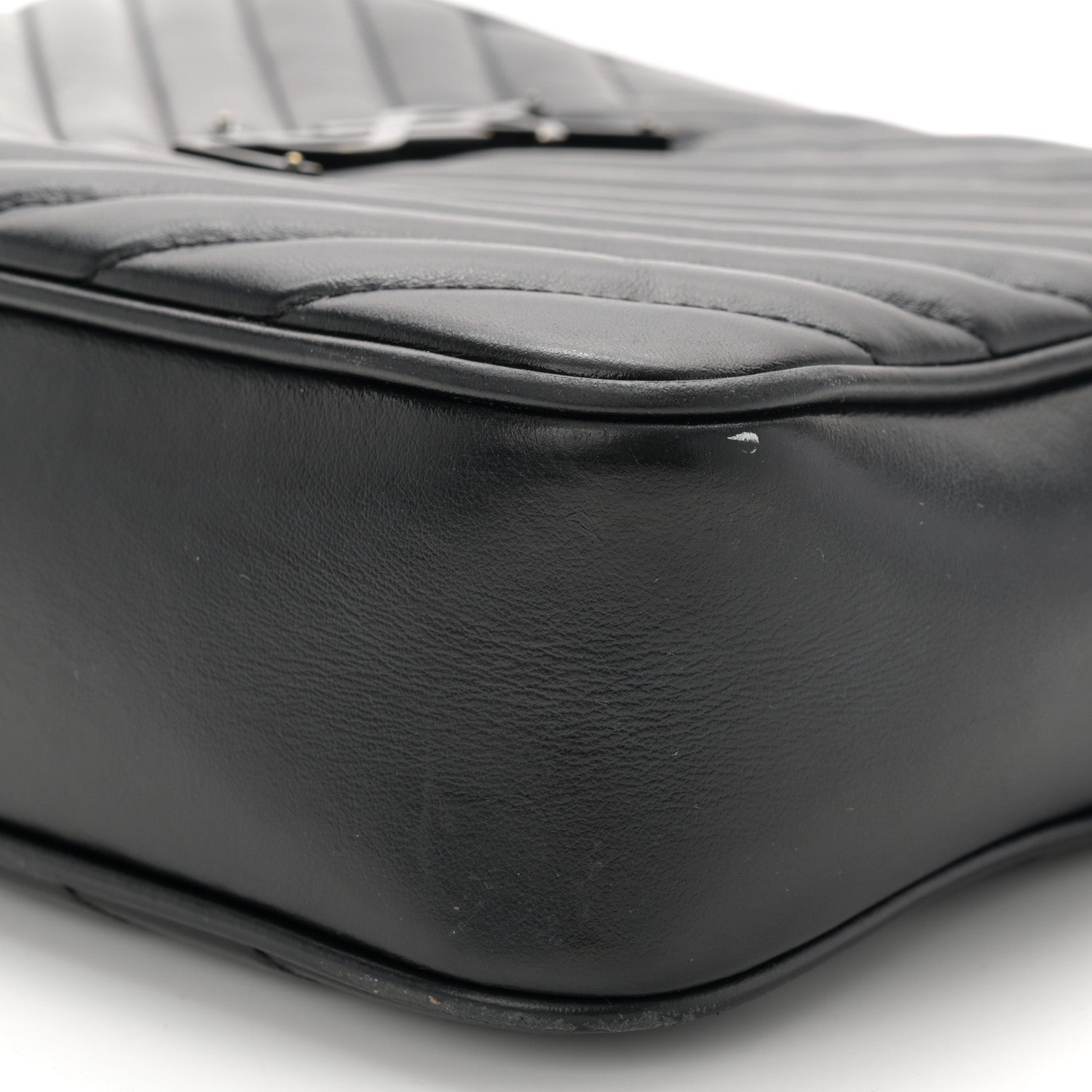 Saint Laurent Calfskin Matelasse Monogram Monochrome Lou Camera Bag Black 10 of 12