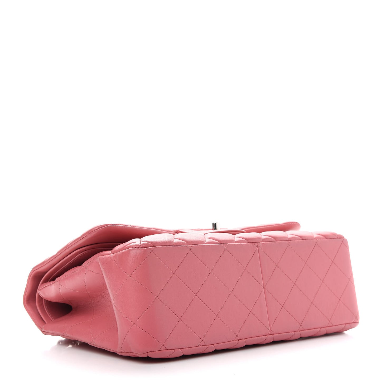 Lambskin Quilted Jumbo Double Flap Pink